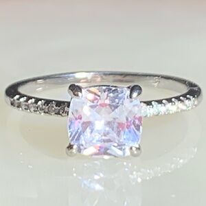 Crystal Engagement Ring Faux Diamond Size 7